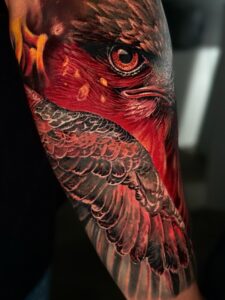 tattoo color realism of an eagle